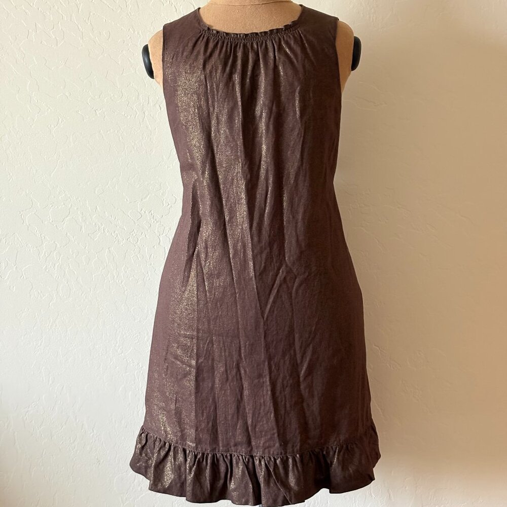 Tahari Sleeveless Dress. Brown.